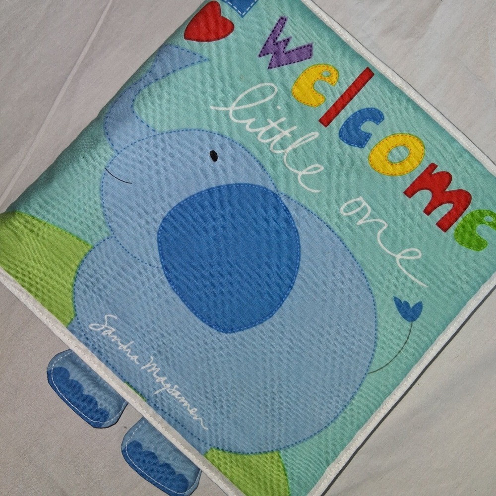 Sandra Magsamen Welcome Little One‎ Fabric Soft Baby Book Elephant Hearts